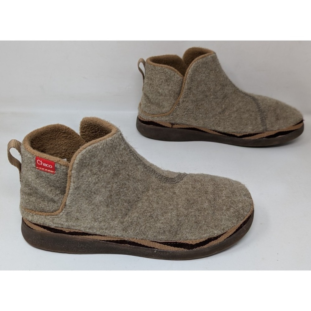 Chaco Revel Mid Slipper Boot Women's Size 7.5 Slip On Brown Faux Felt VTG